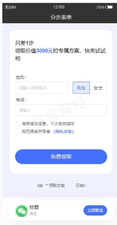 vivo广告互动组件落地页展现样式